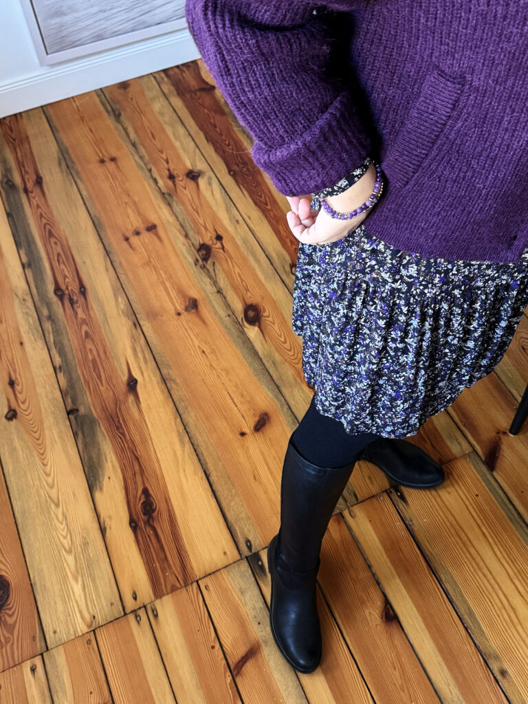 Outfit der Woche-Lila Cardigan-Blümchenkleid-lifewithaglow Outfit der Woche-Lila Cardigan-Blümchenkleid-lifewithaglow