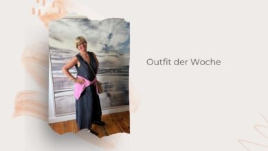 Blaues Leinenkleid-bunt kombiniert-lifewithaglow